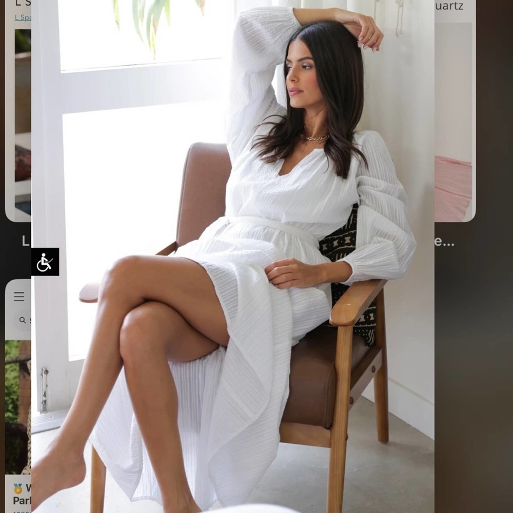 bishop + young BOHO BELTED MAXI WHITE DRESS - XS